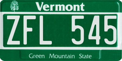 VT license plate ZFL545