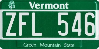 VT license plate ZFL546