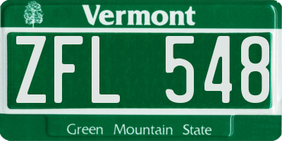VT license plate ZFL548