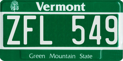 VT license plate ZFL549