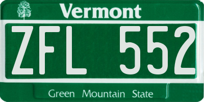 VT license plate ZFL552