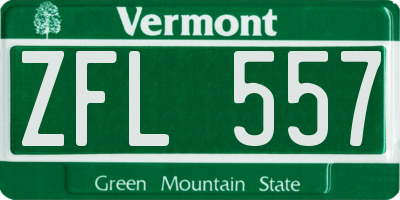 VT license plate ZFL557