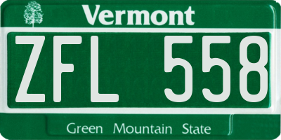 VT license plate ZFL558