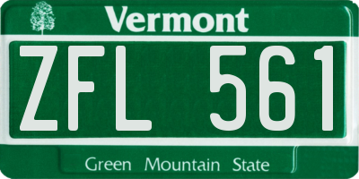 VT license plate ZFL561