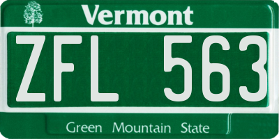 VT license plate ZFL563