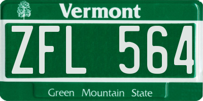 VT license plate ZFL564