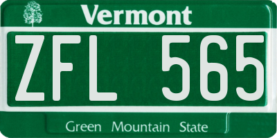 VT license plate ZFL565
