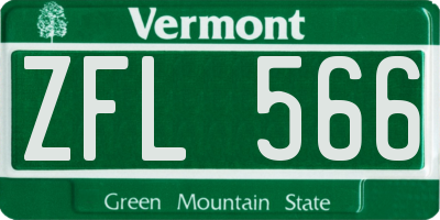 VT license plate ZFL566