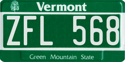 VT license plate ZFL568