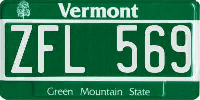 VT license plate ZFL569