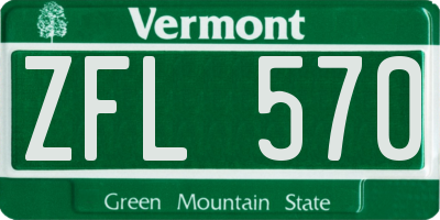 VT license plate ZFL570