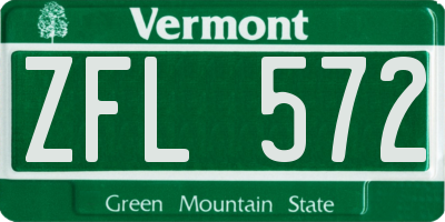 VT license plate ZFL572