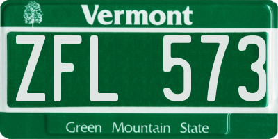 VT license plate ZFL573