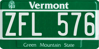 VT license plate ZFL576
