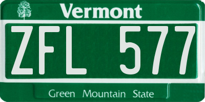 VT license plate ZFL577