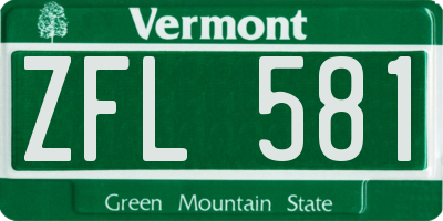 VT license plate ZFL581