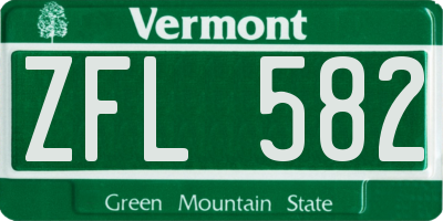 VT license plate ZFL582