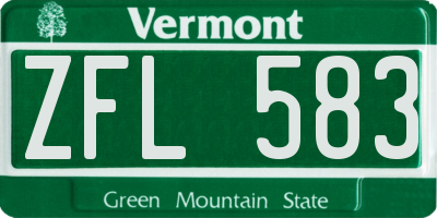 VT license plate ZFL583