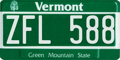 VT license plate ZFL588