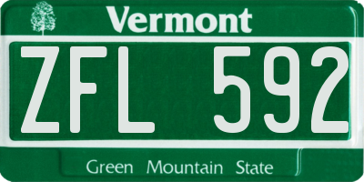 VT license plate ZFL592