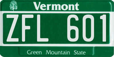 VT license plate ZFL601