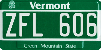 VT license plate ZFL606