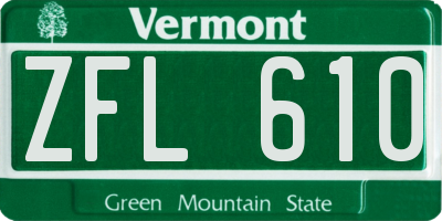 VT license plate ZFL610