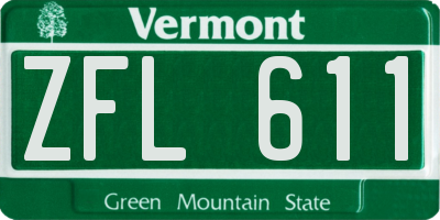 VT license plate ZFL611