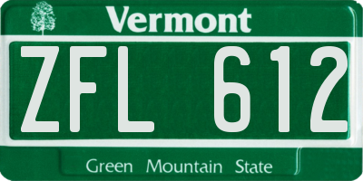VT license plate ZFL612