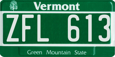 VT license plate ZFL613