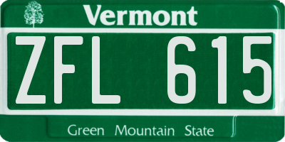 VT license plate ZFL615
