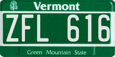 VT license plate ZFL616