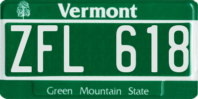 VT license plate ZFL618