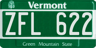 VT license plate ZFL622