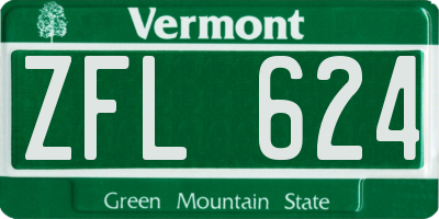 VT license plate ZFL624