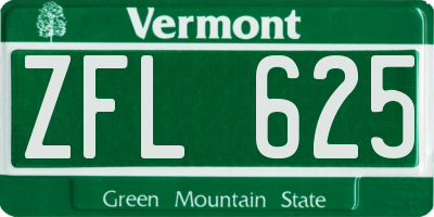 VT license plate ZFL625