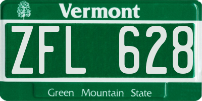 VT license plate ZFL628