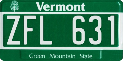 VT license plate ZFL631