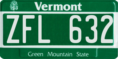 VT license plate ZFL632