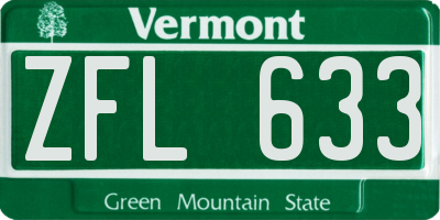 VT license plate ZFL633