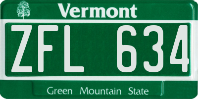VT license plate ZFL634