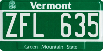VT license plate ZFL635