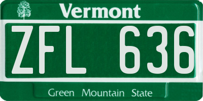 VT license plate ZFL636