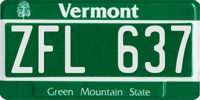 VT license plate ZFL637