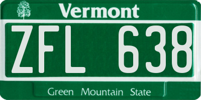 VT license plate ZFL638