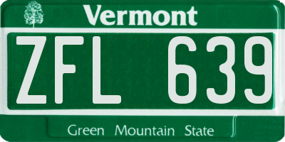 VT license plate ZFL639