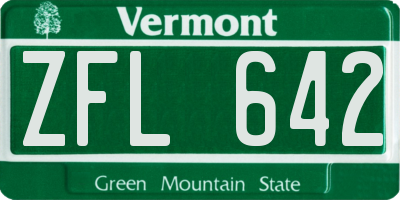 VT license plate ZFL642