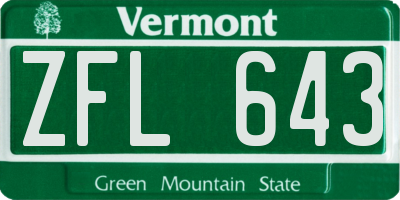 VT license plate ZFL643