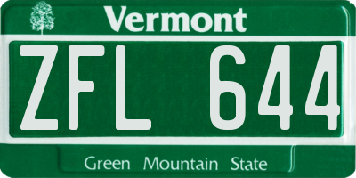 VT license plate ZFL644