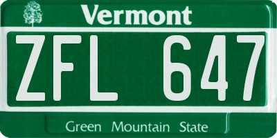VT license plate ZFL647